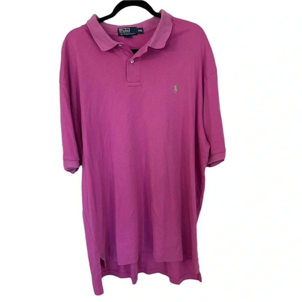Polo by Ralph Lauren Men's Short Sleeve Purple Button Up Cotton Polo Sz XXL GUC